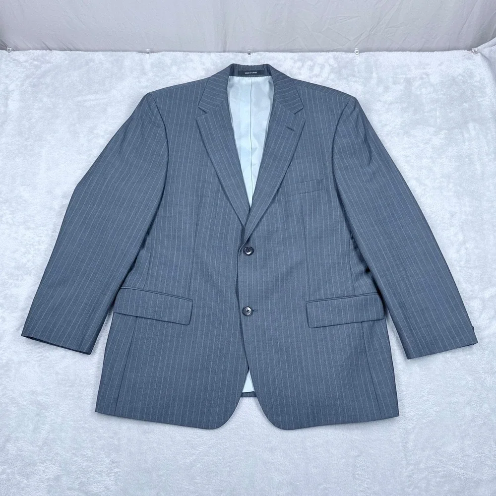 Hugo Boss Pasolini/Movie Wool Mohair Blazer Mens‎ 44S Gray Pinstripe Suit Jacket